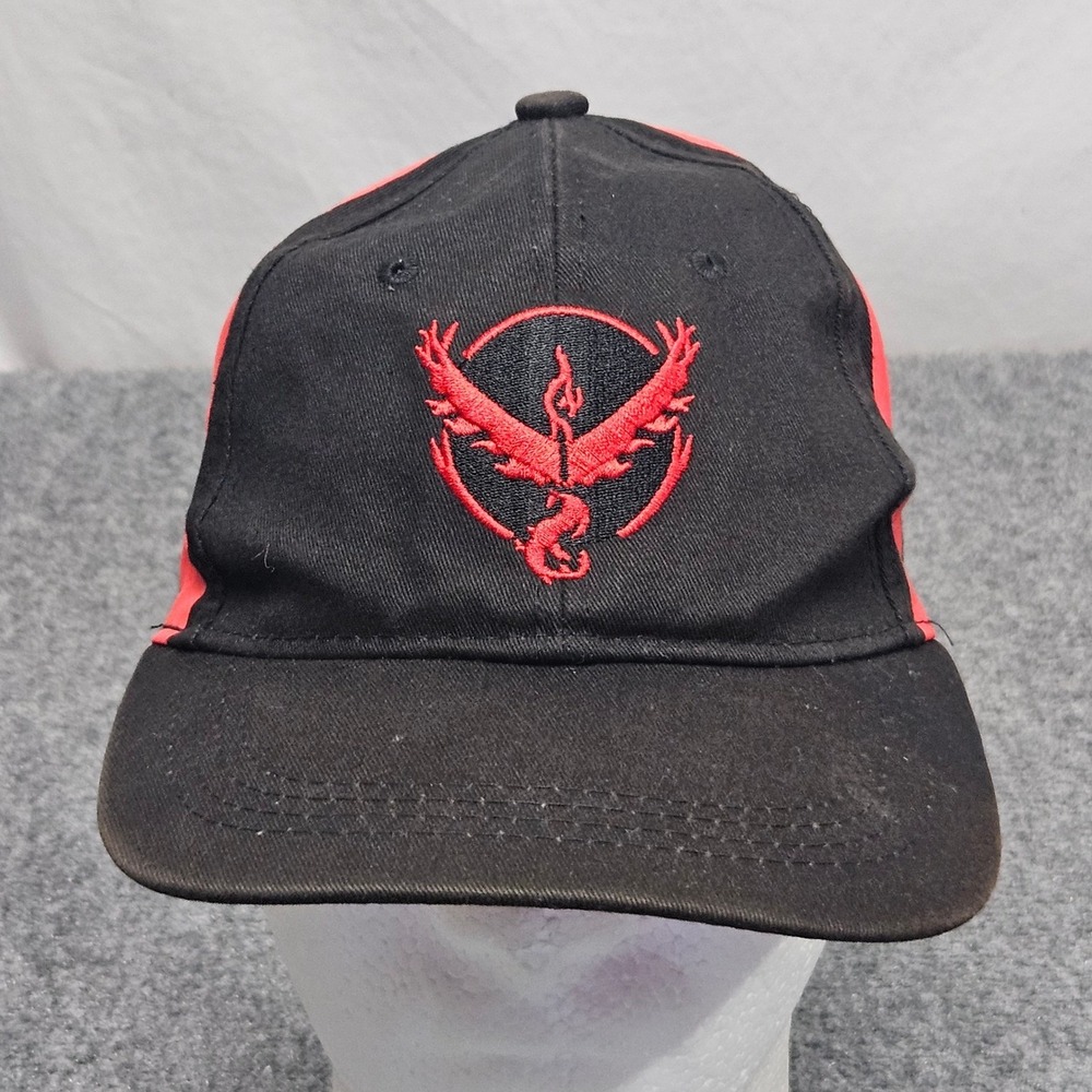 Pokemon Go Team Valor Snapback Hat Black Red Moltres Logo Gaming Cap TCG Anime‎